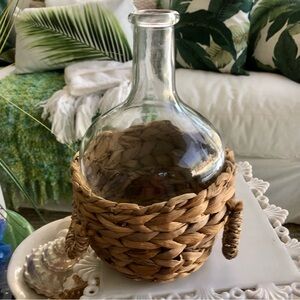 Glass Bottle In A Basket